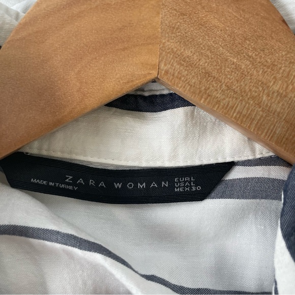 Zara long striped tunic in white and blue size L - Picture 16 of 16